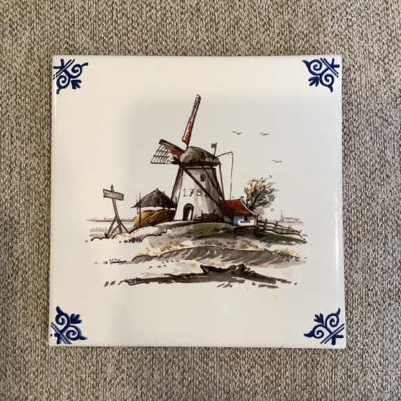 Holland Windmill 1782 Ceramic Tile - Picture 3 of 4
